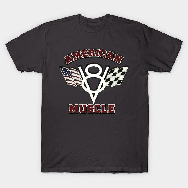 American Muscle V8 Mustang car Design by MotorManiac T-Shirt by MotorManiac